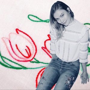 Vintage Floral Embroidered & Embellished Jeans